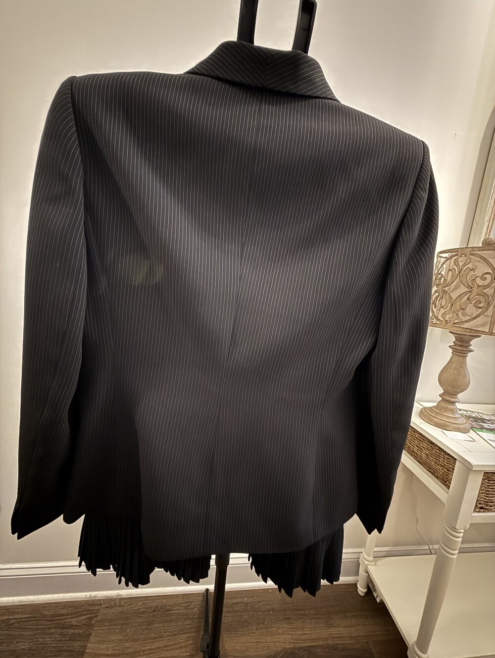 Evan Picone black pinstripe skirt suit set Size 12p - Picture 4 of 16